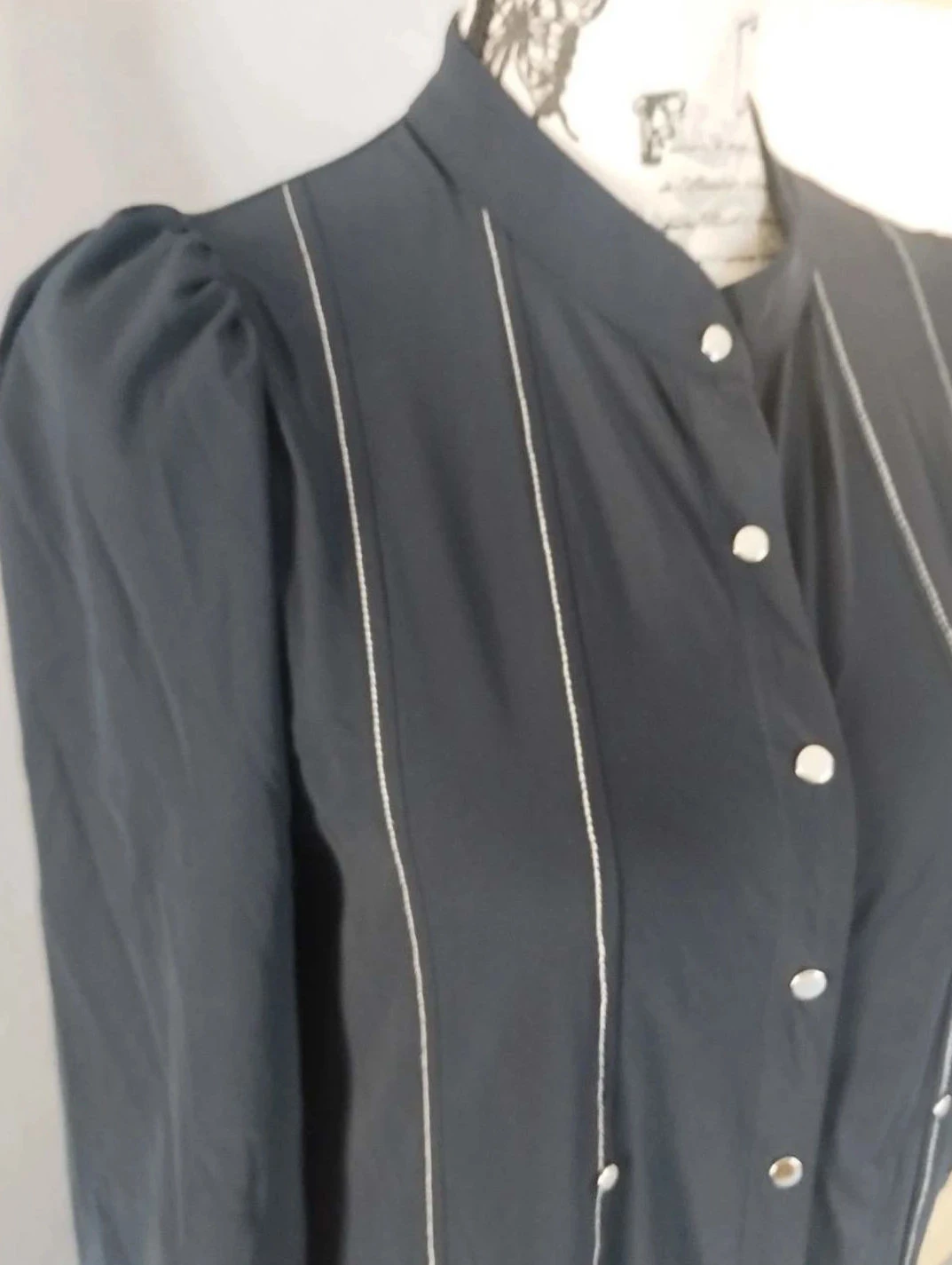 Vestido longo azul marinho com botões, Indies, T38 – photo 3